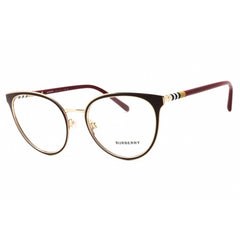 Burberry Women's Eyeglasses - Bordeaux/Light Gold Metal Cat Eye Frame | BE1324 1265