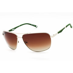 Fila Men's Sunglasses - Brown Lens Silver Metal Aviator Full Rim Frame | SFI180 0SIL