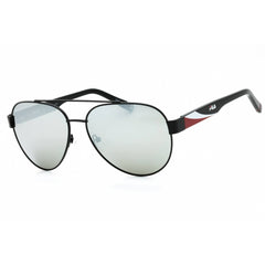 Fila Men's Sunglasses - Silver Lens Black Metal Aviator Full Rim Frame | SFI181 0BLA