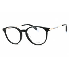 Furla Women's Eyeglasses - Black Acetate/Metal Round Full Rim Frame | VFU297 0700