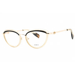 Furla Women's Eyeglasses - Rose Gold Metal Cat Eye Shape Full Rim Frame | VFU357 0300