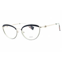Furla Women's Eyeglasses - Clear Demo Lens Blue Metal Cat Eye Full Rim | VFU357 0E70