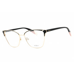 Furla Women's Eyeglasses - Rose Gold/Black Acetate/Metal Butterfly Frame | VFU360 0301
