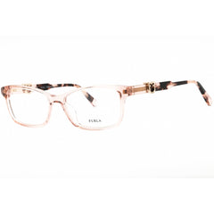 Furla Women's Eyeglasses - Rose Acetate Rectangular Shape Full Rim Frame | VFU378 0913