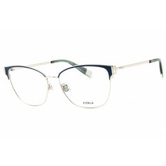 Furla Women's Eyeglasses - Silver Metal Cat Eye Shape Full Rim Frame | VFU443 0F94