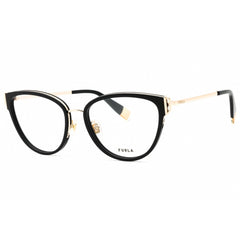 Furla Women's Eyeglasses - Black Acetate/Metal Cat Eye Full Rim Frame | VFU444 0700