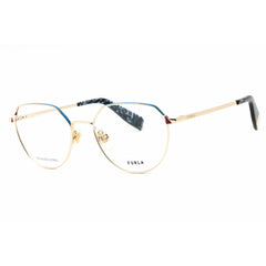 Furla Women's Eyeglasses - Gold Metal Geometric Shape Full Rim Frame | VFU502 0SNA