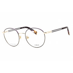 Furla Women's Eyeglasses - Clear Demo Lens Purple Metal Round Full Rim | VFU505 0SNA
