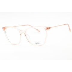 Furla Women's Eyeglasses - Transparent Glossy Pink Acetate/Metal Frame | VFU635 0856