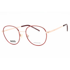 Hugo Boss Women's Eyeglasses - Gold Red Metal Round Full Rim Frame | BOSS 1594 0Y11 00