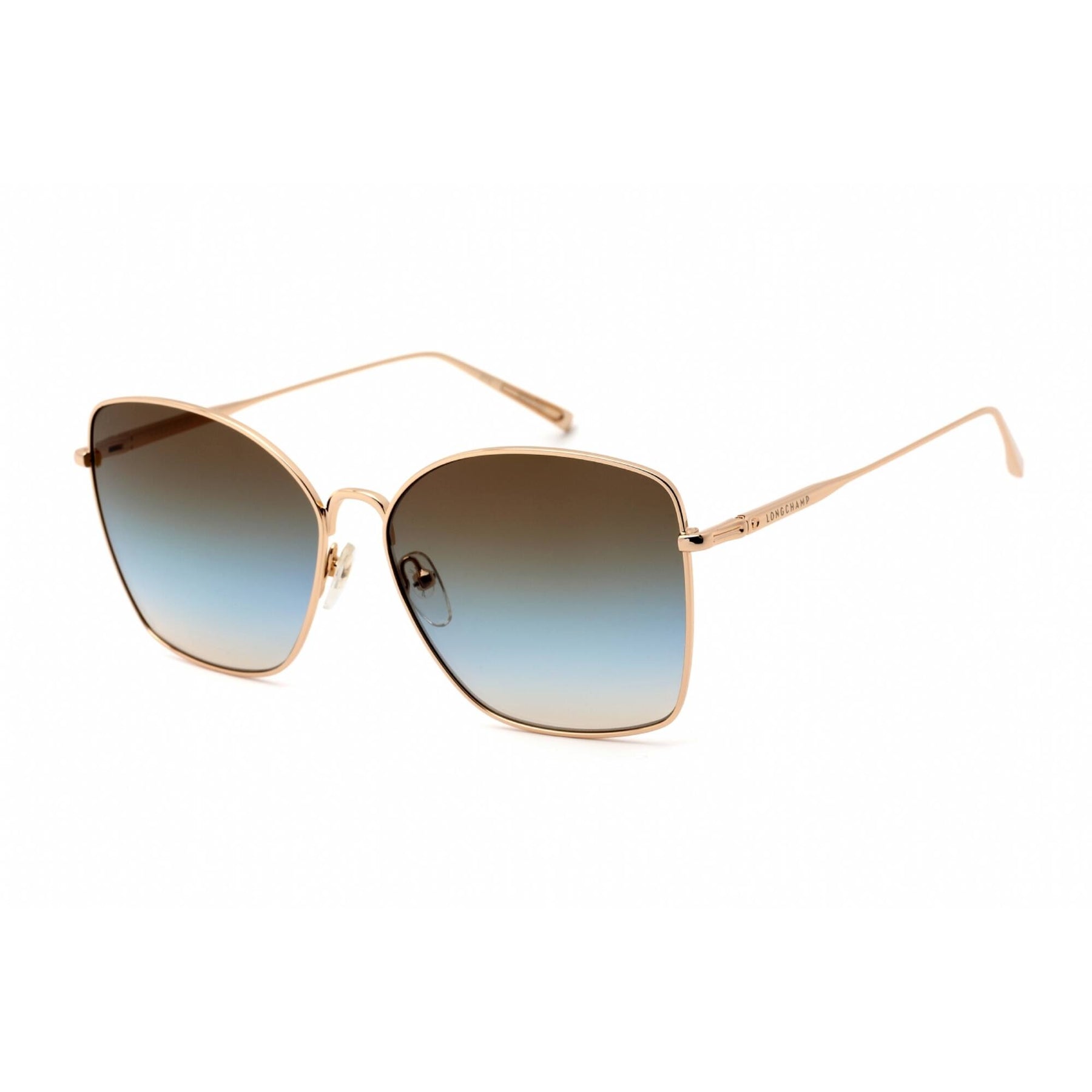 Longchamp Women\'s Sunglasses: Gold Frame, Semi-Cat Eye, NEW LONGCHAMP LO139S 712 Gold Womens Aviator Full Rim Gradient  main image 3