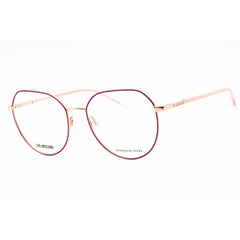Moschino Love Women's Eyeglasses - Pink Gold Metal Geometric Frame | MOL560 0S45 00