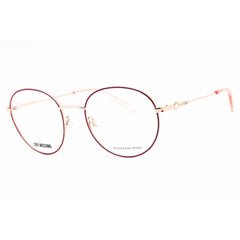 Moschino Love Women's Eyeglasses - Pink Gold Metal Round Full Rim | MOL613 0S45 00
