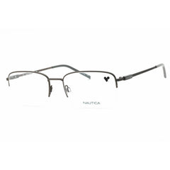 Nautica Men's Eyeglasses - Matte Gunmetal Metal Rectangular Half Rim Frame | N7322 030