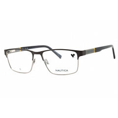 Nautica Men's Eyeglasses - Matte Gunmetal Metal Rectangular Full Rim Frame | N7334 030