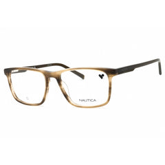 Nautica Men's Eyeglasses - Light Brown Horn Acetate Square Full Rim Frame | N8178 220