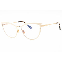 Tom Ford Women's Eyeglasses - Ivory Metal Cat Eye Shape Full Rim Frame | FT5877-B 025