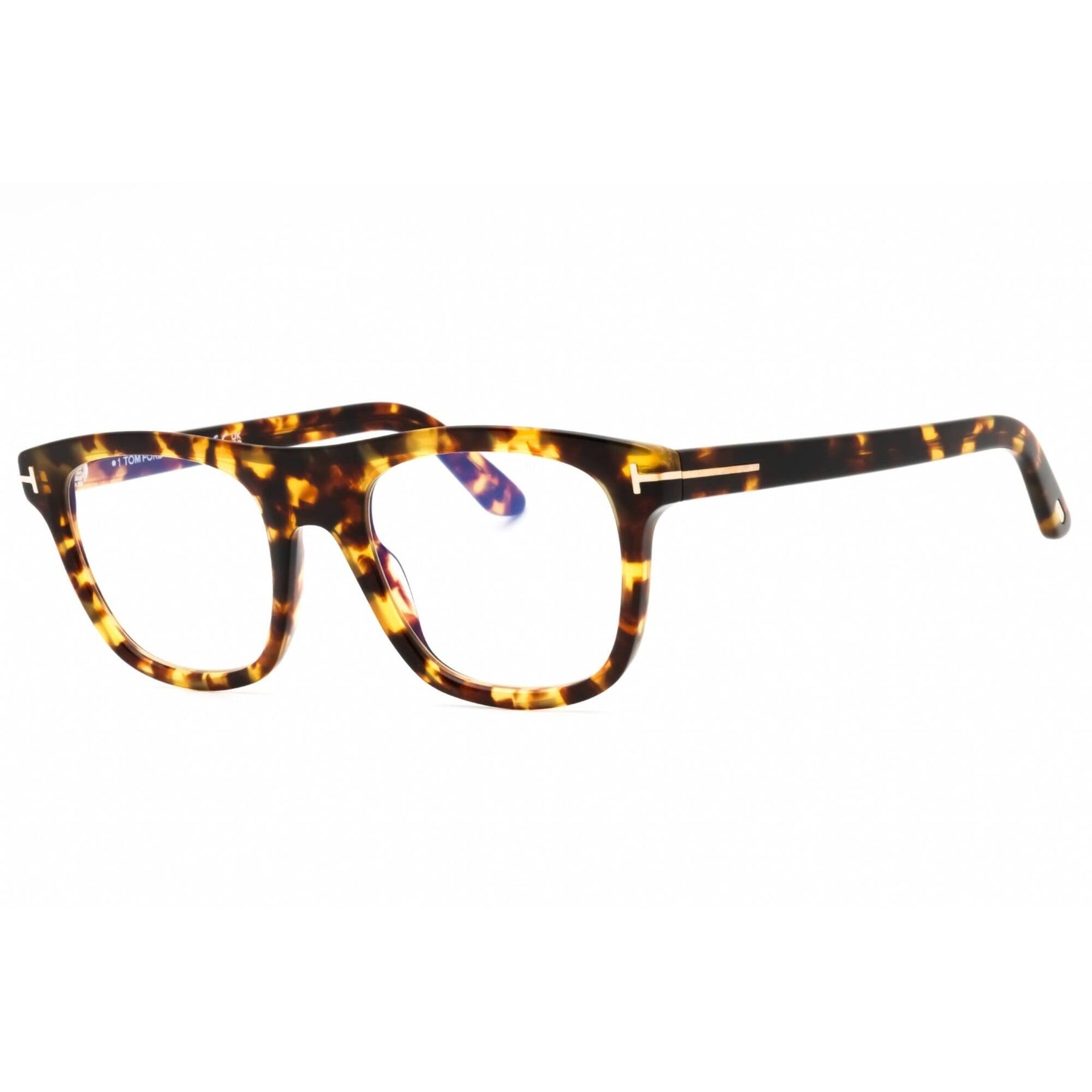 ? - New Authentic TOM FORD FT5939-B 053 square optical Havana Tom Ford Blue Block Eyeglasses TF5939-B 053 Blonde Havana  main image 2