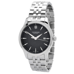 Swiss Army Men's Bracelet Watch - Alliance Black Dial Stainless Steel | 241801