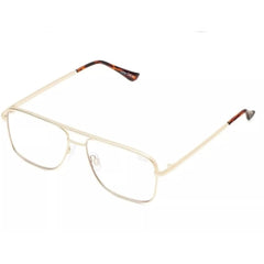 Quay Women's Eyeglasses - Gold Acetate Aviator Full Rim Frame | QT 000729 GLD/CLRRX