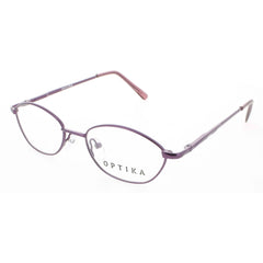 Optika Unisex Eyeglasses - Amethyst Metal Oval Shape Full Rim Frame | OM 120 AME 48