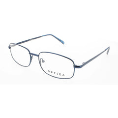 Optika Unisex Eyeglasses - Navy Metal Rectangular Full Rim Frame | OM 122 NAVY 53