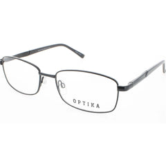 Optika Unisex Eyeglasses - Matte Black Metal Rectangular Frame | OM 126 MATTE BLK 57