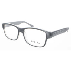 Optika Unisex Eyeglasses - Matte Black Plastic Rectangular Frame | OP 108 MATTE BLK 60