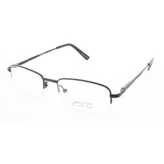 Signature Unisex Eyeglasses - Black Metal Rectangular Half Rim Frame | 1085 Black 50