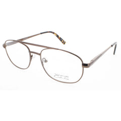 Signature Unisex Eyeglasses - Brown Metal Navigator Full Rim Frame | 1111 Brown 56