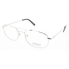 Signature Unisex Eyeglasses - Silver Metal Navigator Full Rim Frame | 1112 Silver 54