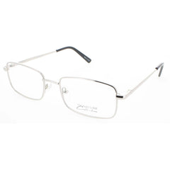 Signature Unisex Eyeglasses - Silver Metal Rectangular Full Rim Frame | 1116 Silver 53