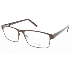 Signature Unisex Eyeglasses - Brown Metal Rectangular Full Rim Frame | 1125 Brown 60
