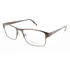 Signature Unisex Eyeglasses - Brown Metal Rectangular Full Rim Frame | 1126 Brown 57