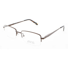Signature Unisex Eyeglasses - Brown Metal Rectangular Half Rim Frame | 1129 Brown 54