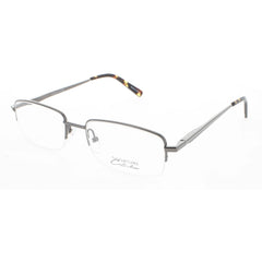 Signature Unisex Eyeglasses - Gunmetal Rectangular Half Rim Frame | 1129 Gunmetal 54