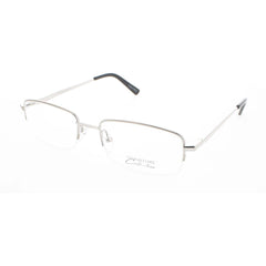 Signature Unisex Eyeglasses - Silver Metal Rectangular Half Rim Frame | 1129 Silver 54