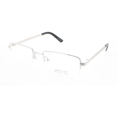 Signature Unisex Eyeglasses - Silver Metal Rectangular Half Rim Frame | 1132 Silver 55