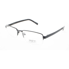 Signature Unisex Eyeglasses - Black Metal Rectangular Half Rim Frame | Pn104Blk 55