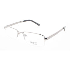 Signature Unisex Eyeglasses - Gunmetal Metal Rectangular Half Rim Frame | Pn104Gun 55