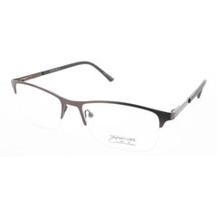 Signature Unisex Eyeglasses - Brown Metal Rectangular Half Rim Frame | Pn106Brn 56