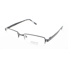 Signature Unisex Eyeglasses - Black/Gunmetal Metal Rectangular Frame | Pn109Blk/Gun 53
