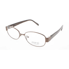 Signature Unisex Eyeglasses - Brown Metal Oval Full Rim Frame Demo Lens | Pn110Brn 53