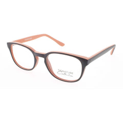 Signature Unisex Eyeglasses - Brown/Orange Rectangular Full Rim | S7001 BRN/ORG 45