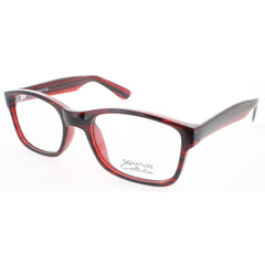 Signature Unisex Eyeglasses - Red Stripe Rectangular Full Rim | S7002 RedStripe 54