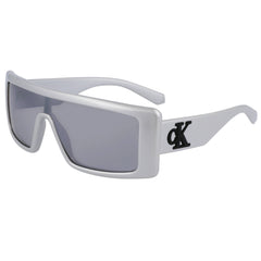 Calvin Klein Jeans Unisex Sunglasses - Silver Plastic Shield Frame | CKJ23655S 040