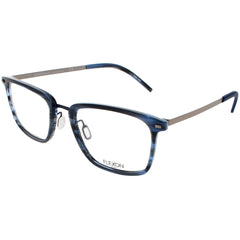 Flexon Men's Eyeglasses - Blue Horn Acetate/Titanium Square Full Rim Frame | B2023 441
