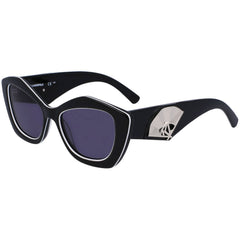 Karl Lagerfeld Women's Sunglasses - Black White Acetate Cat Eye Frame | KL6127S 006
