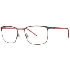 Morel Men's Eyeglasses - Grey/Red Metal Square Full Rim Frame Demo Lens | 30246L GR06