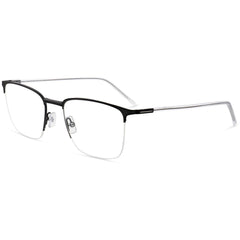 Morel Men's Eyeglasses - Grey/Crystal Metal Rectangular Half Rim Frame | 30248L GN11